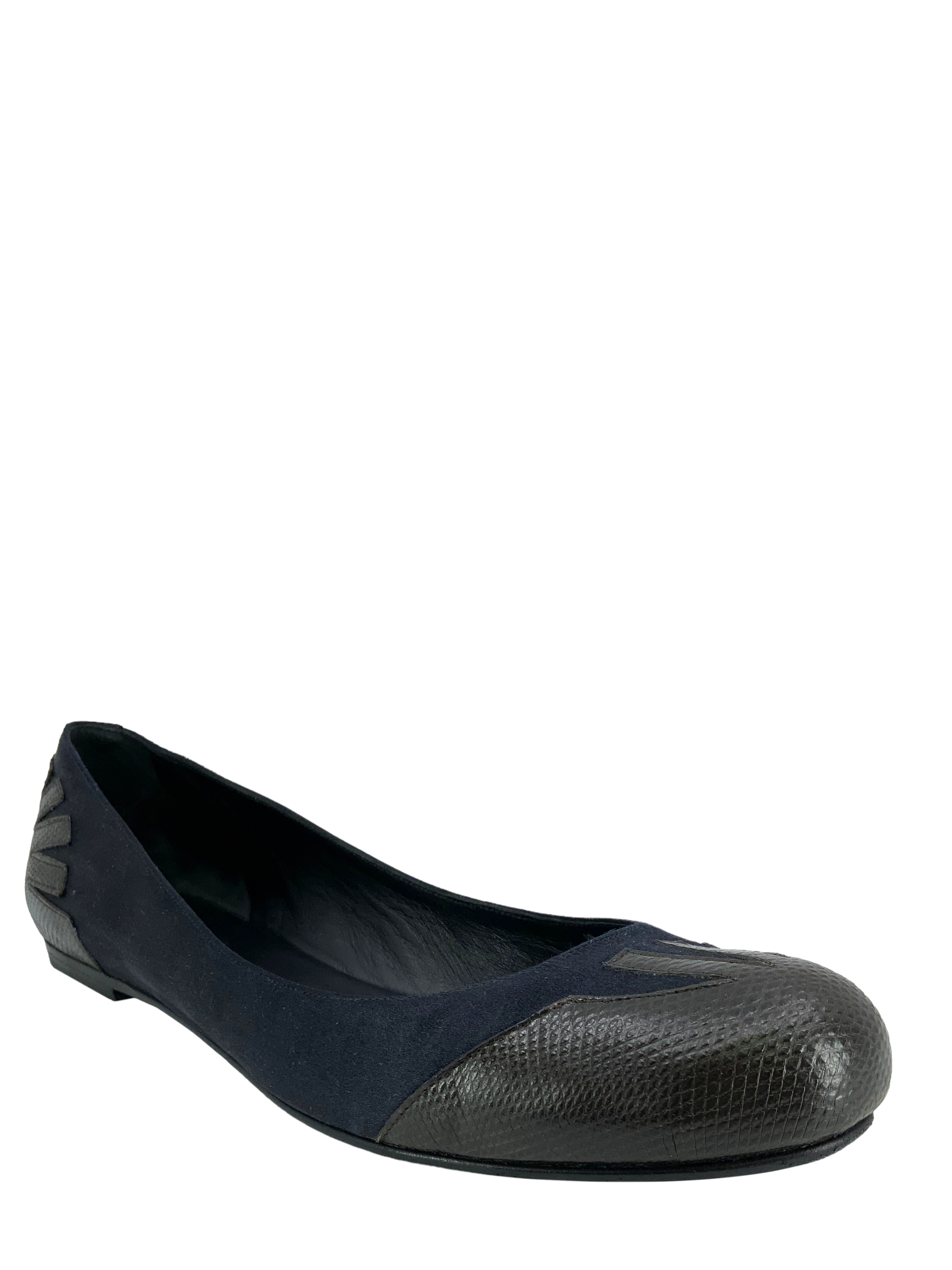 Bottega Veneta Satin Lizard Ballet Flats Size 9.5