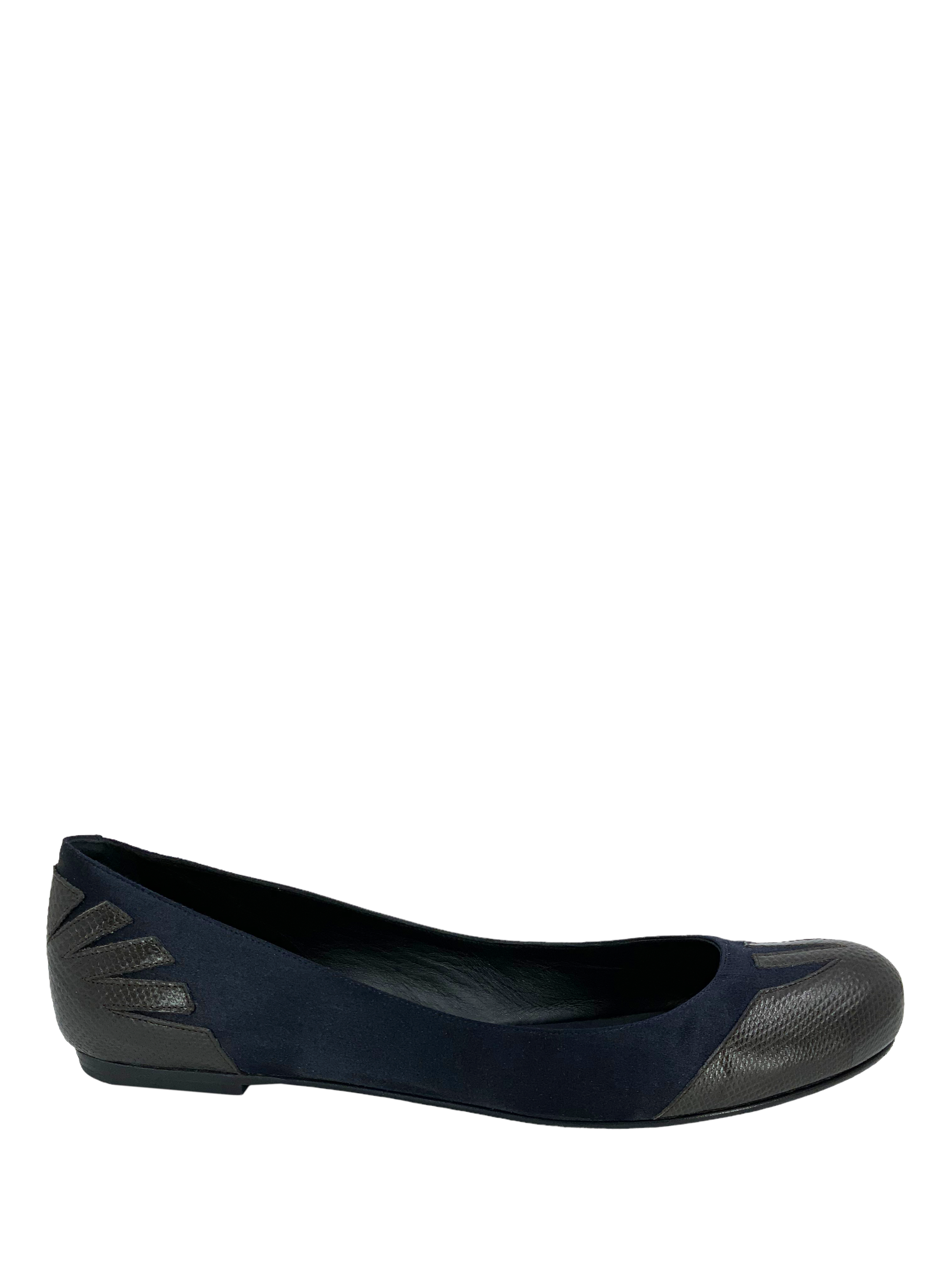 Bottega Veneta Satin Lizard Ballet Flats Size 9.5