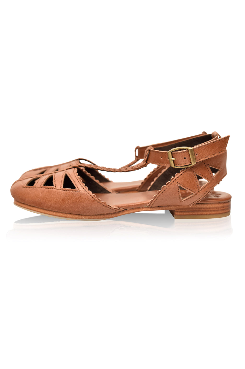 Bounty Leather T-strap Sandals