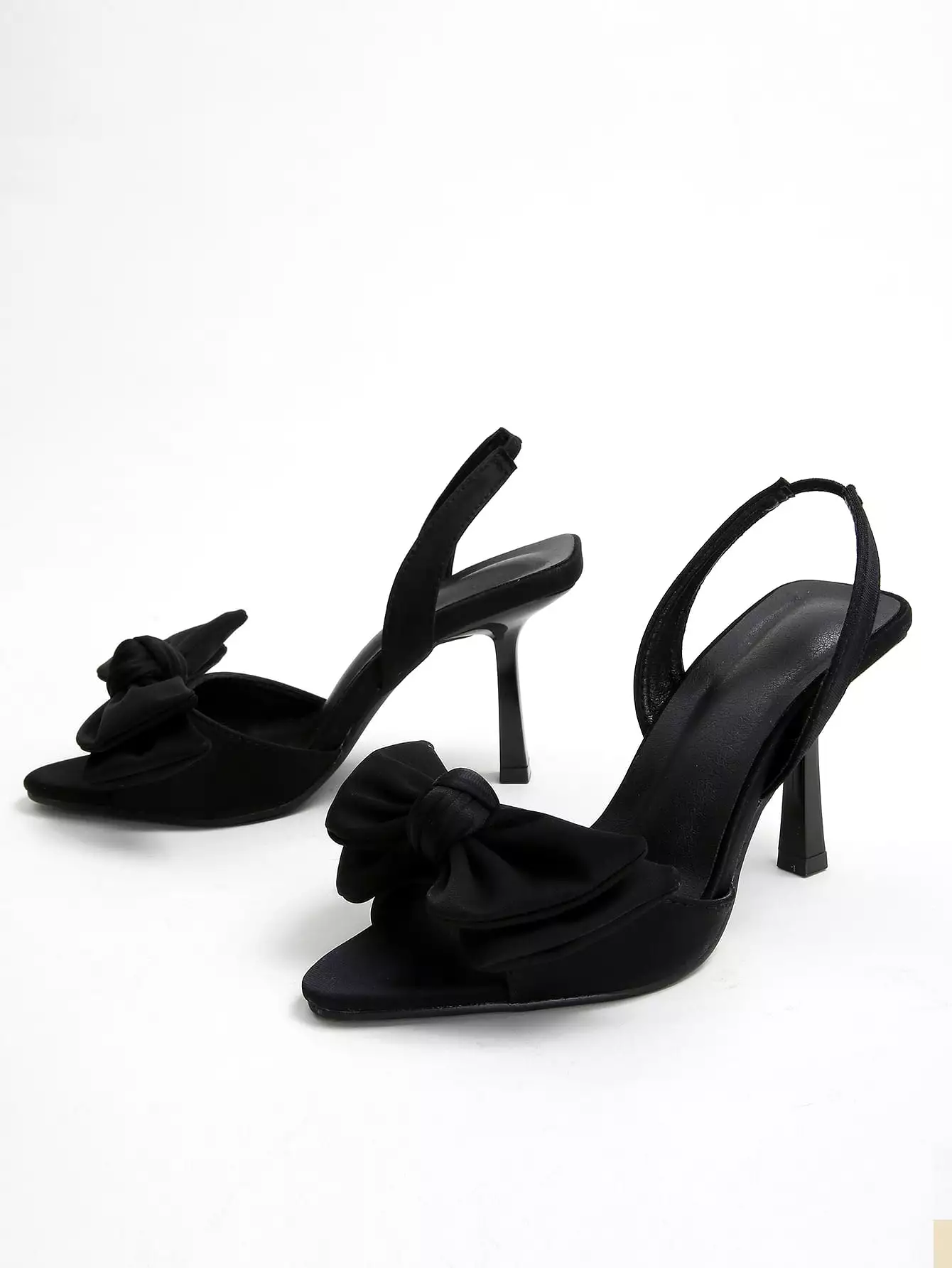 Bow Decor High Heel Slingback Sandals with Bows