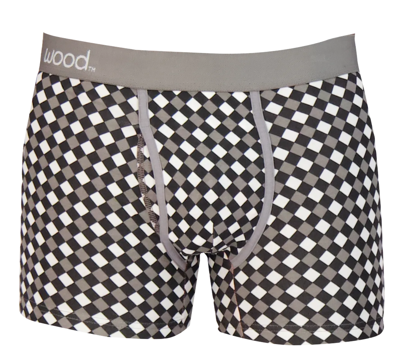 Black & White Dimension Boxer Brief with Fly by Wood Underwear