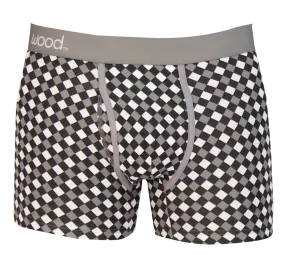 Black & White Dimension Boxer Brief with Fly by Wood Underwear