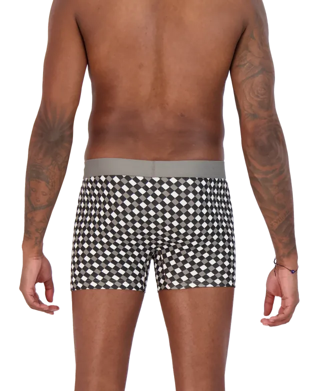 Black & White Dimension Boxer Brief with Fly by Wood Underwear