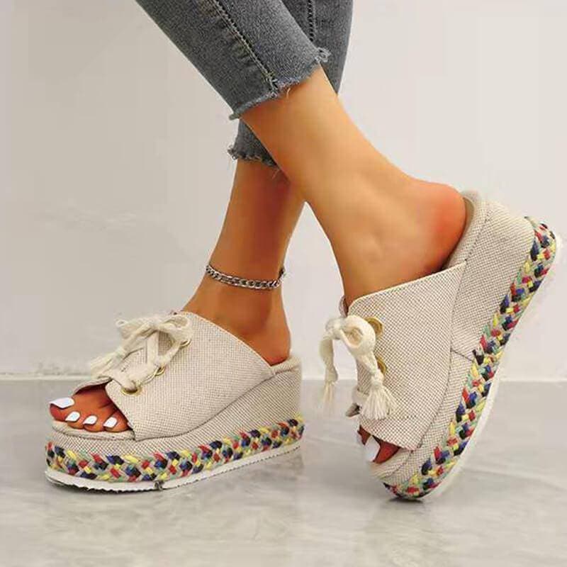 Braided wedge sandals