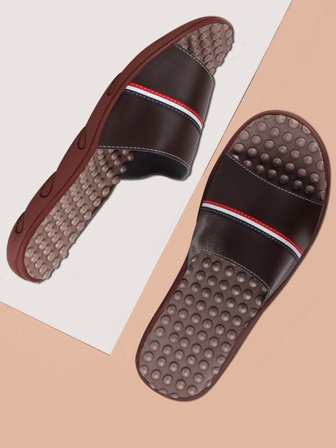 Brown Men's Casual Slip-On Flip-Flops