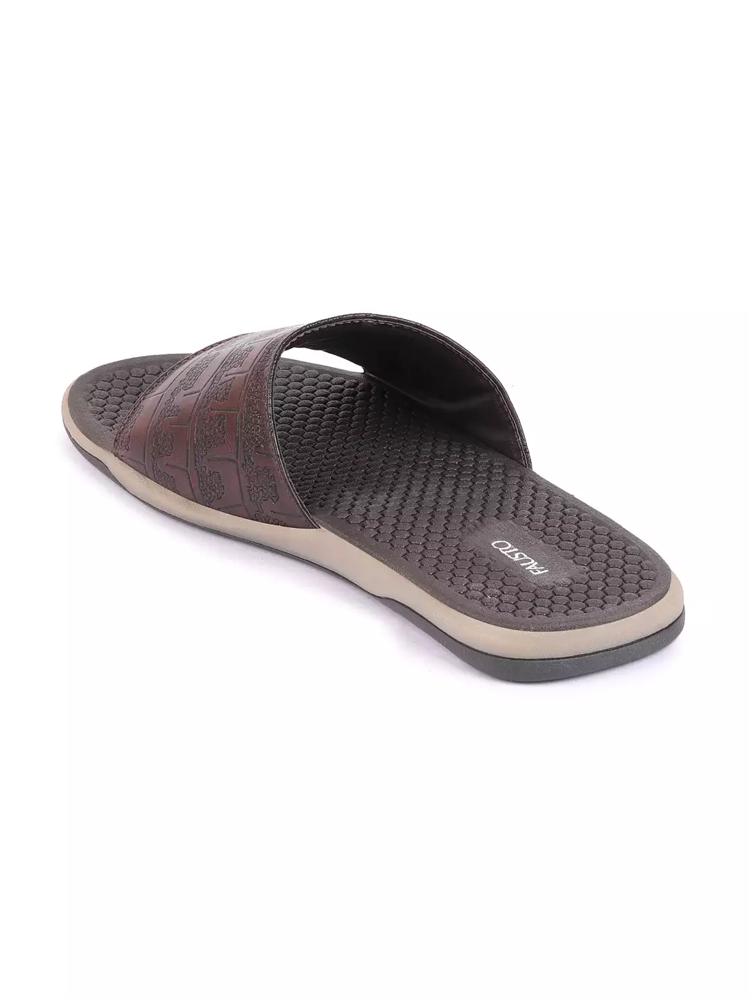 Brown Open Toe Lightweight Slip-On Slippers Flip-Flops for Men