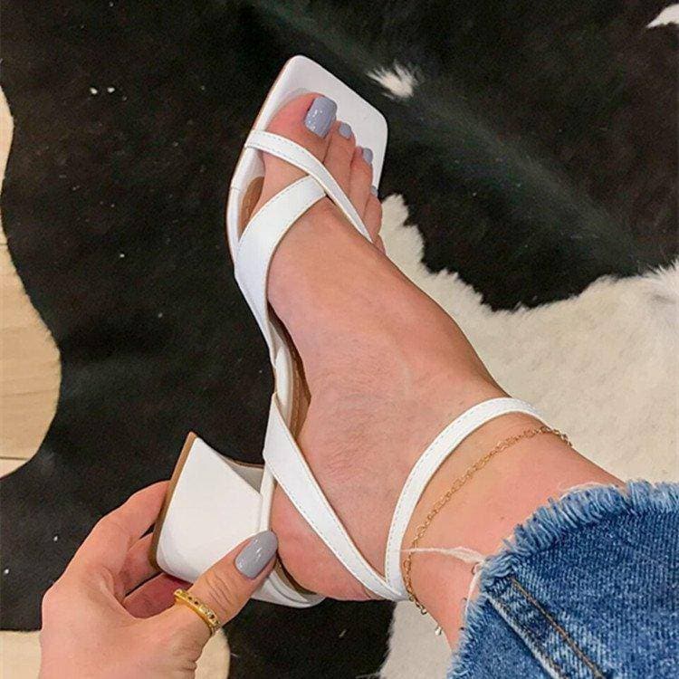 Buckle Chunky Heel Sandals - Adjustable Fit - Shop Now