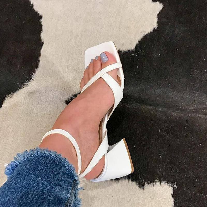 Buckle Chunky Heel Sandals - Adjustable Fit - Shop Now