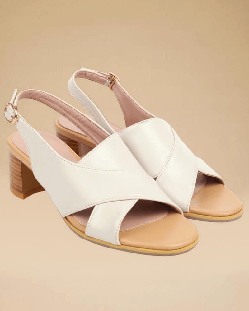 Buckle Chunky Heel Sandals Adjusting