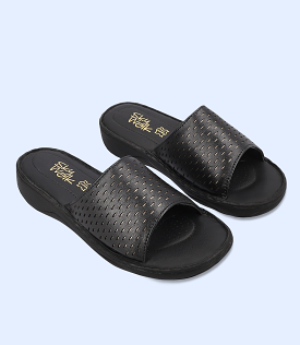 BW7198-BLACK-Women Slipper Comfort