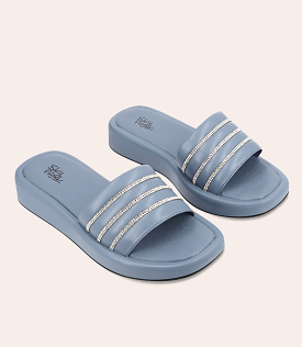 BW7354 BLUE Women Comfort Slipper