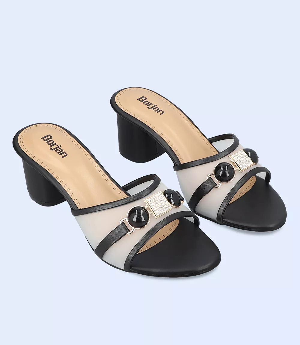 BW9352 Women Slipper Heel - Black