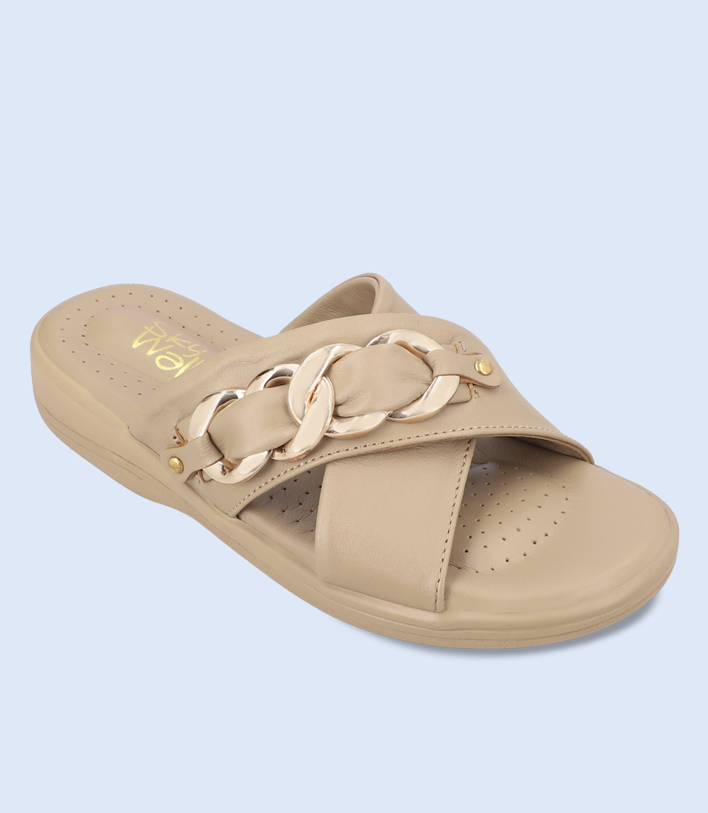 BW9511 BEIGE Women Slipper