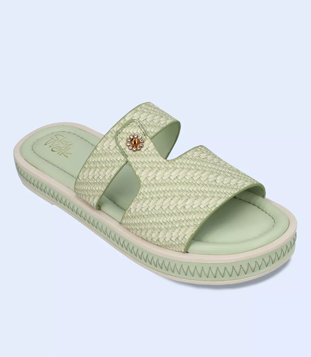 BW9748 GREEN Women Comfort Slipper