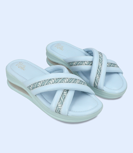 BW9751 Light Blue Women Comfort Slipper