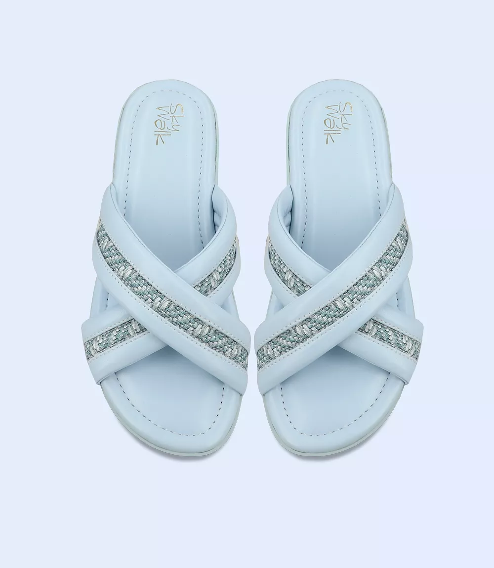 BW9751 Light Blue Women Comfort Slipper