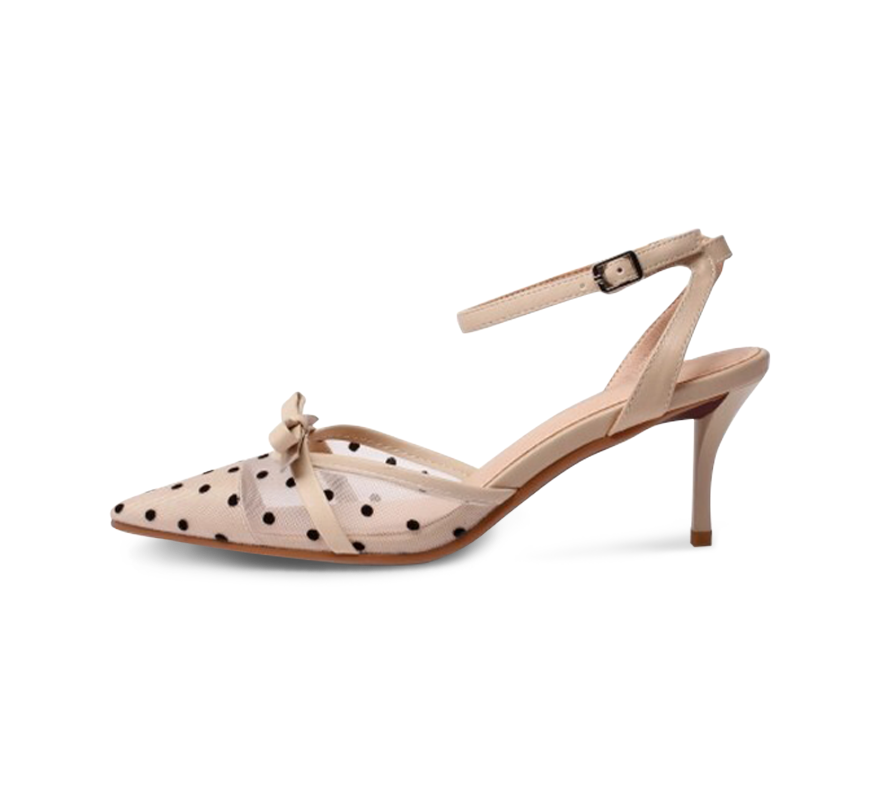 Cara Lace Dot Sandals Under 3 Inch Heels