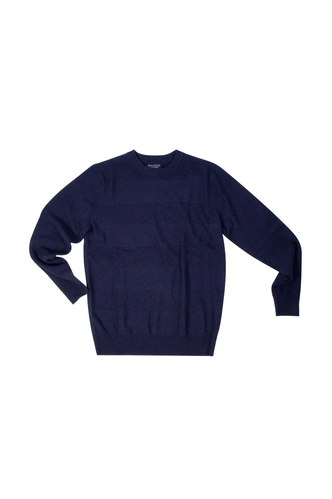 Casual Fisherman Rib Pullover Navy