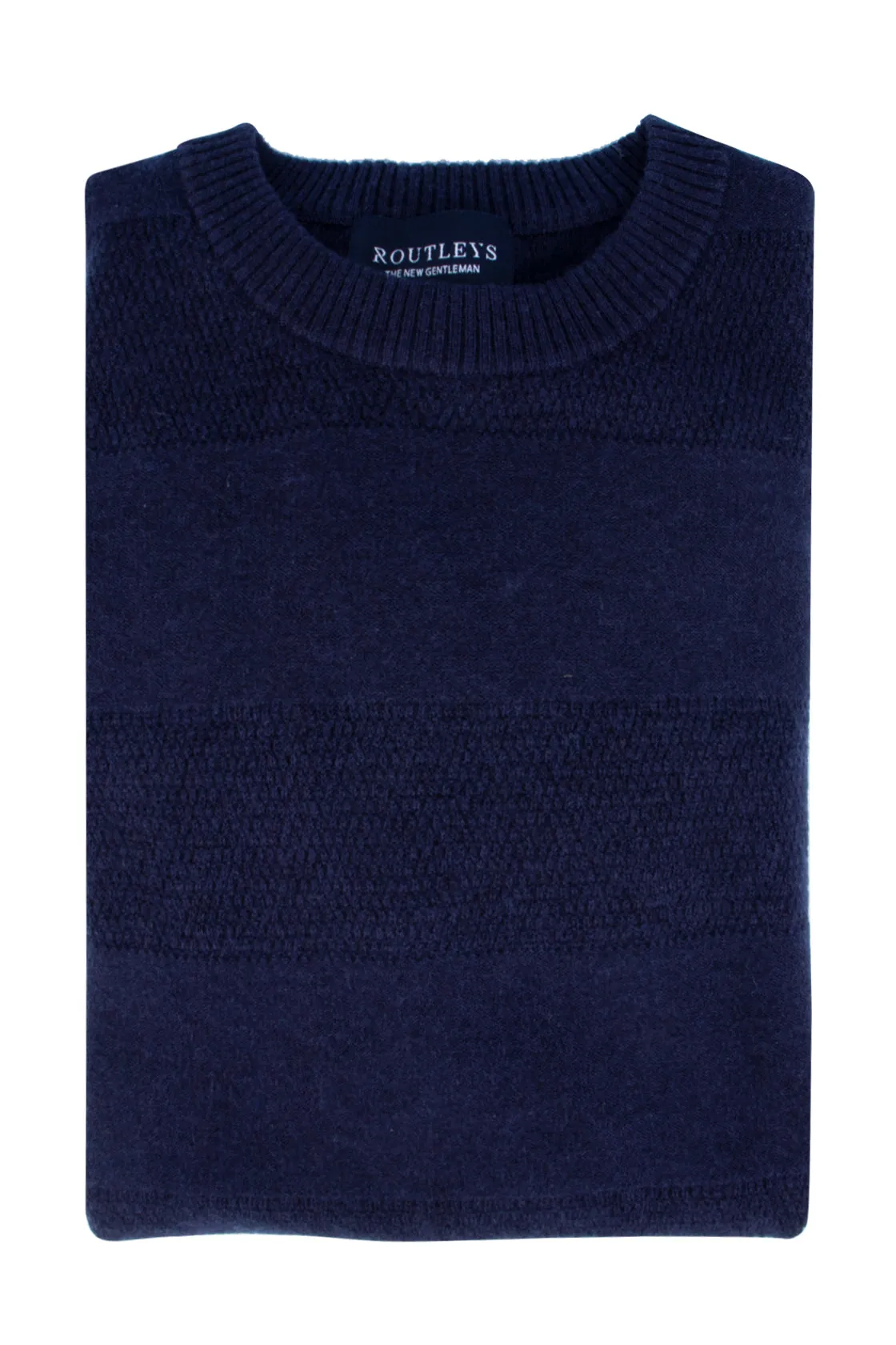 Casual Fisherman Rib Pullover Navy