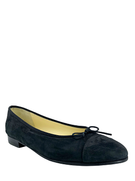 chanel cc cap toe suede ballet flats size 11