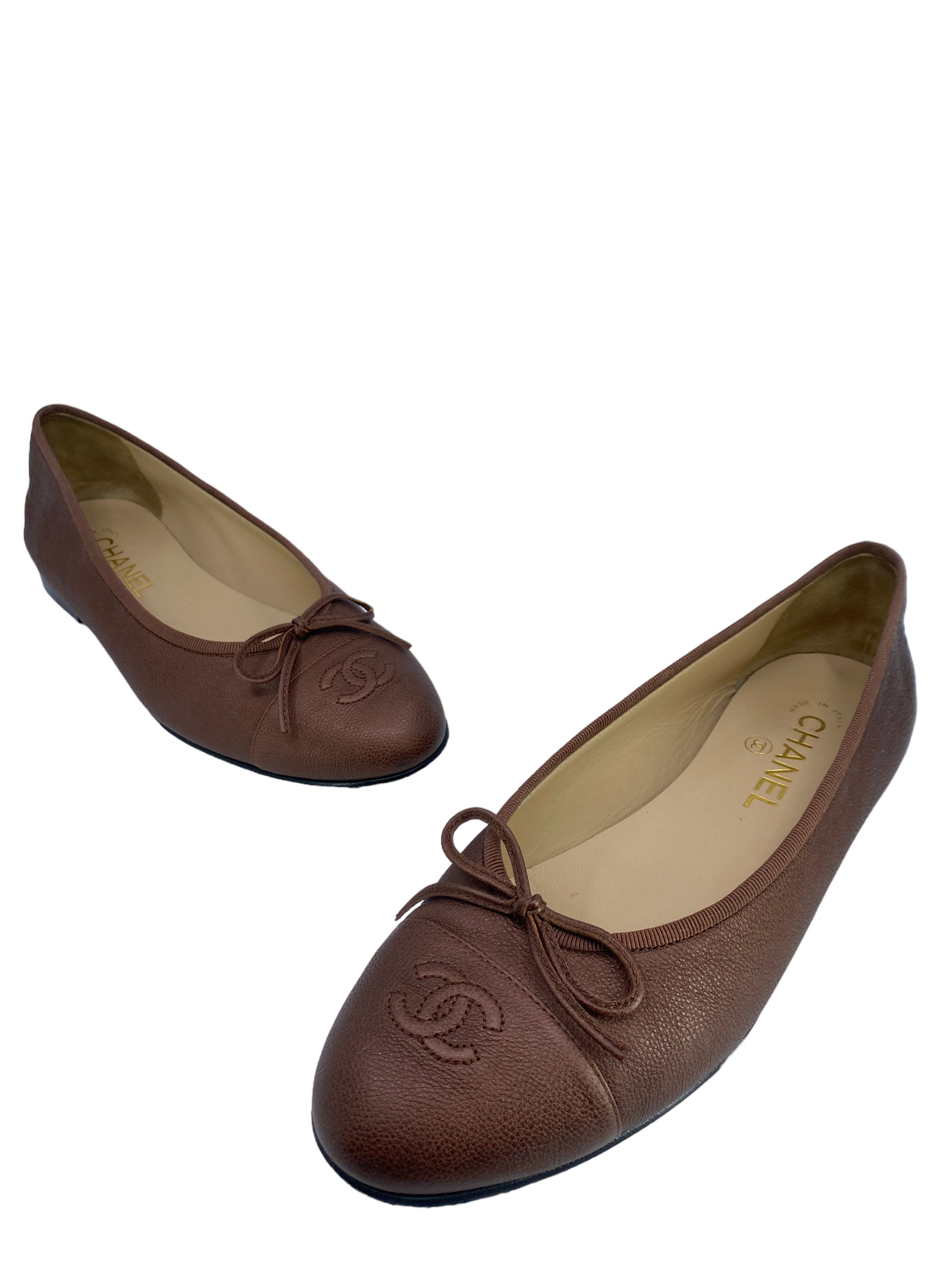 Chanel CC logo leather flats - Size 10 (I IT 40)