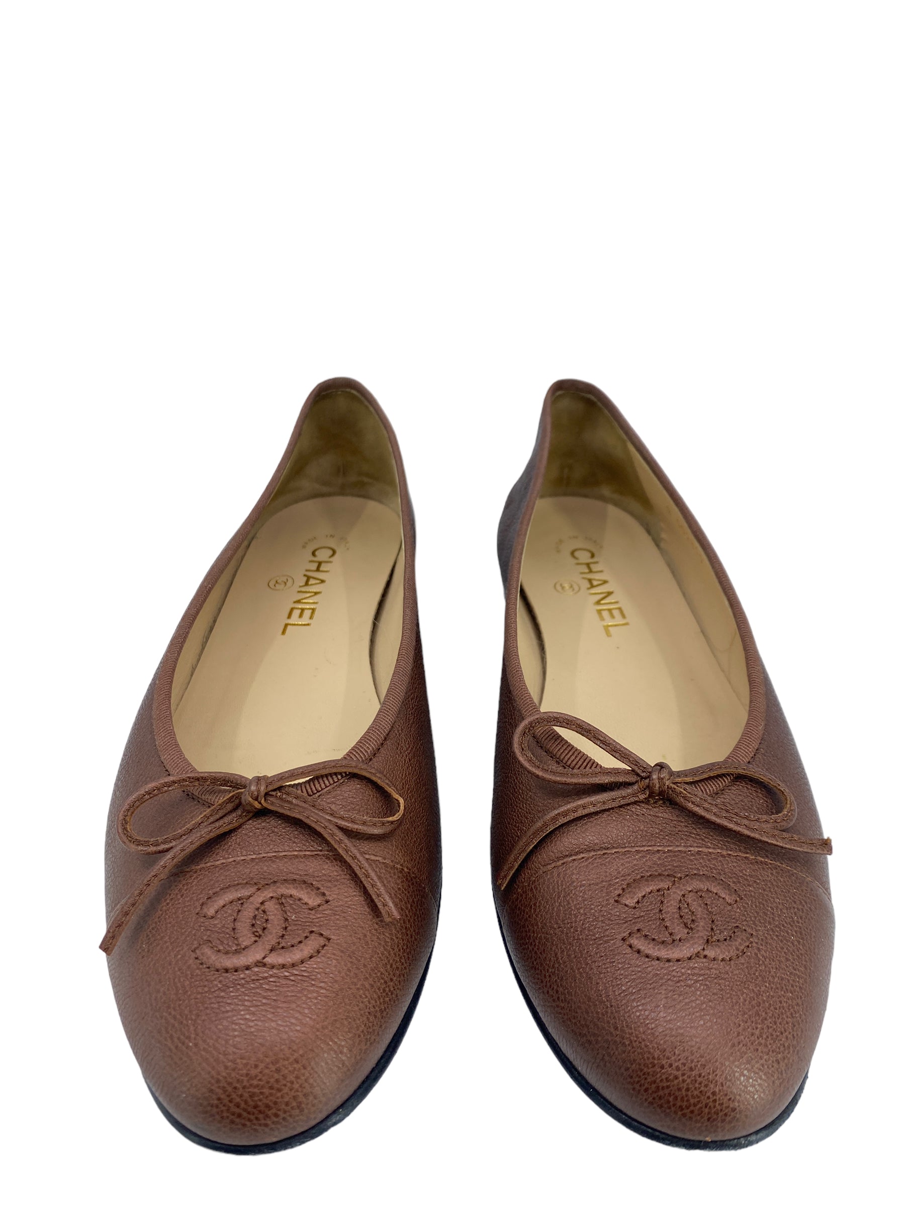 Chanel CC logo leather flats - Size 10 (I IT 40)