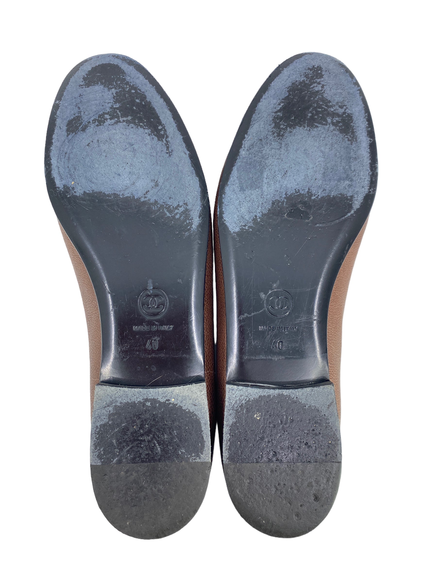 Chanel CC logo leather flats - Size 10 (I IT 40)