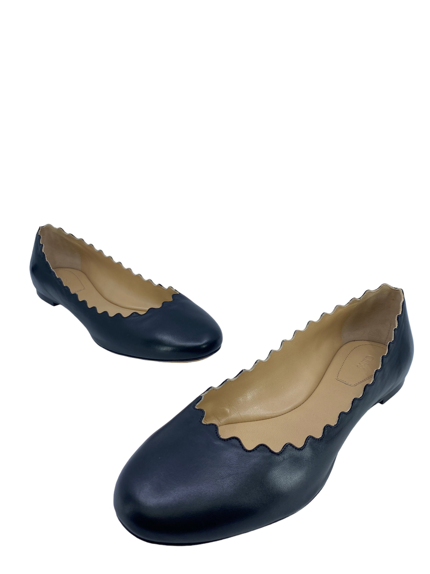 Chloe Lauren Leather Ballet Flats - Size 38.5