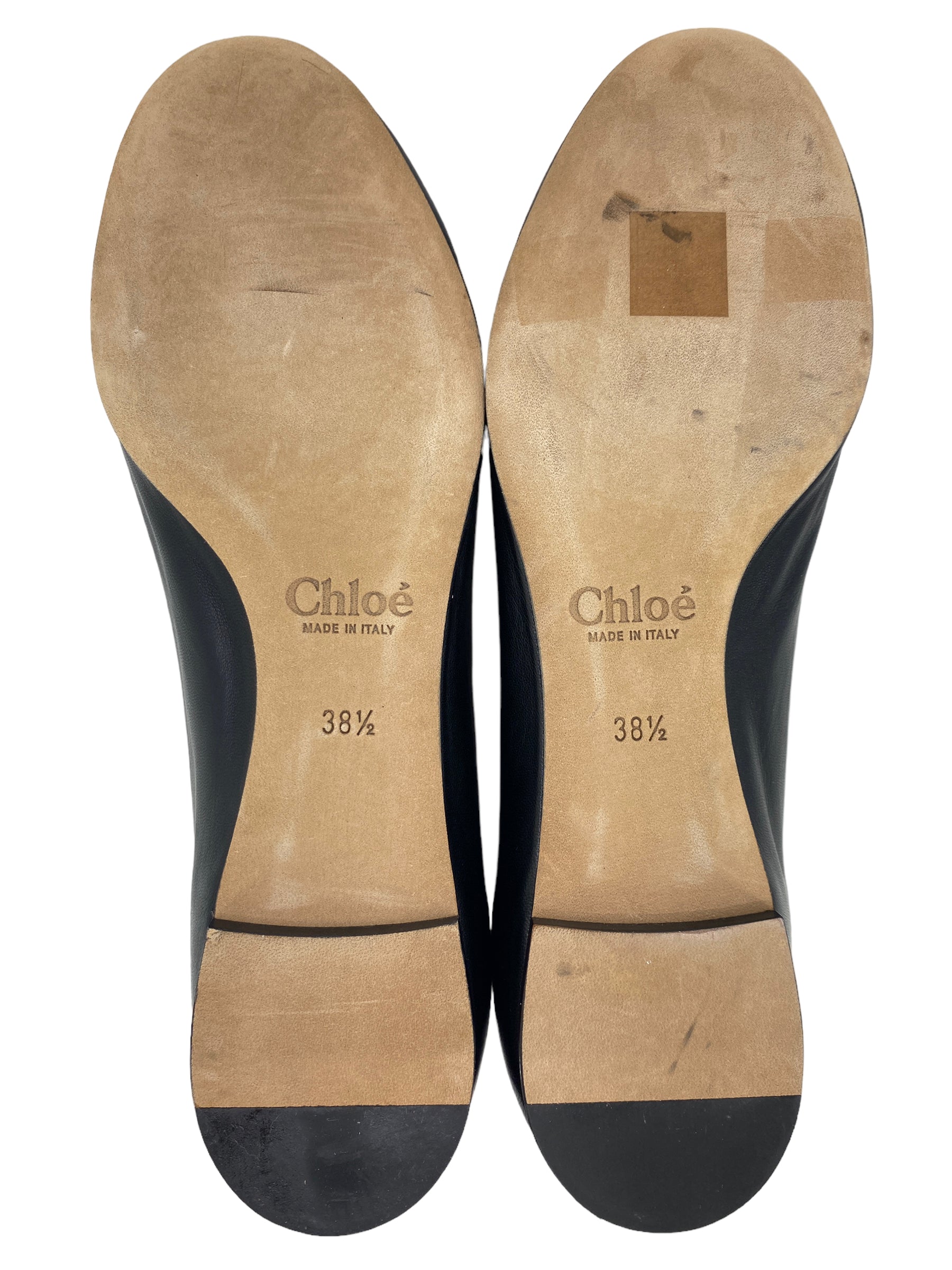 Chloe Lauren Leather Ballet Flats - Size 38.5