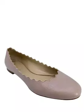 Chloe Lauren Leather Ballet Flats Size 8.5 - Scalloped Design