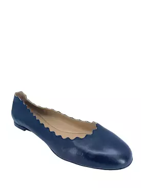 Chloe leather ballet flats size 38 scalloped