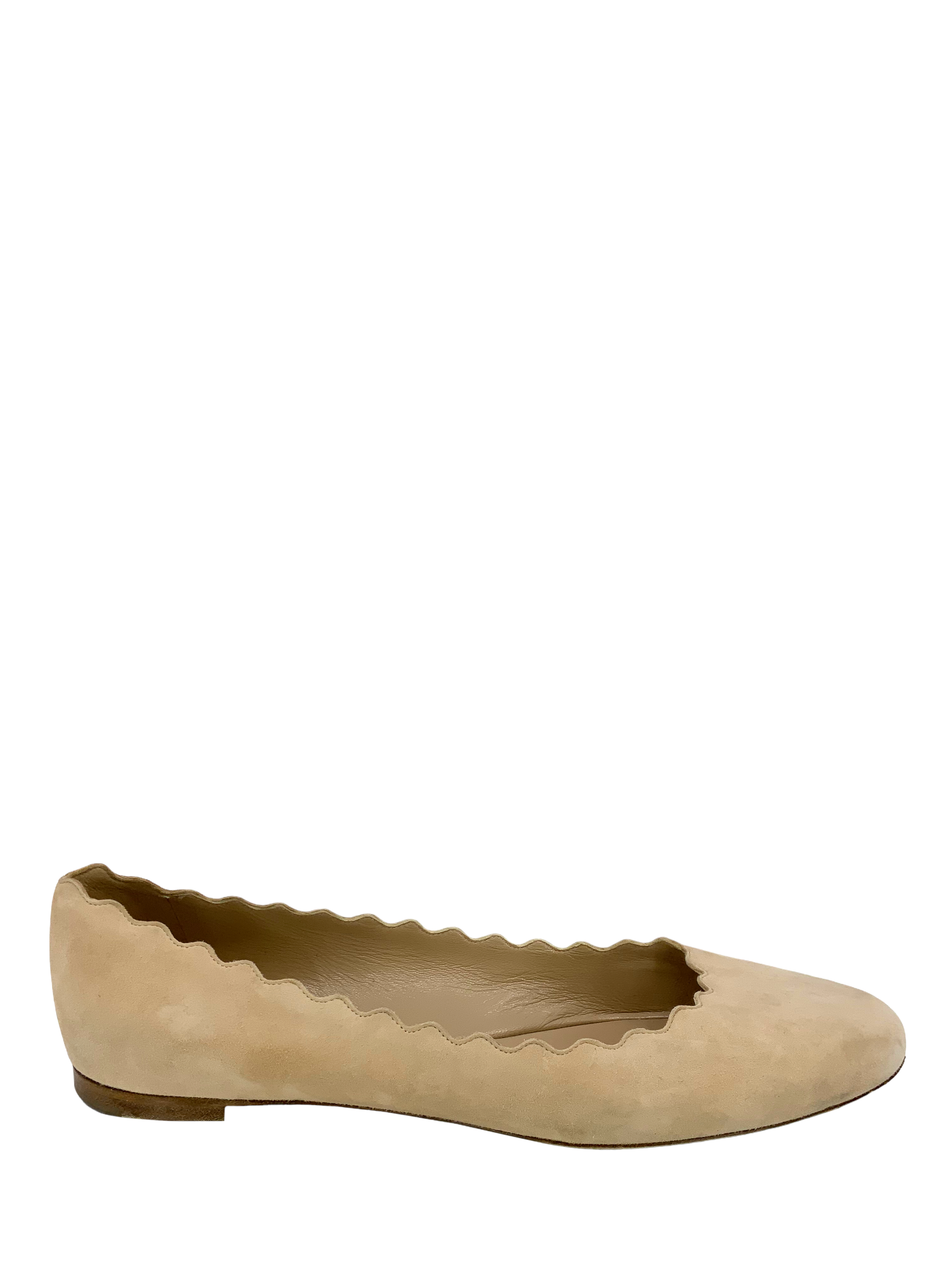 Chloe Suede Ballet Flats - Size 9.5 | Lauren Scalloped: Google SEO: Result 1.