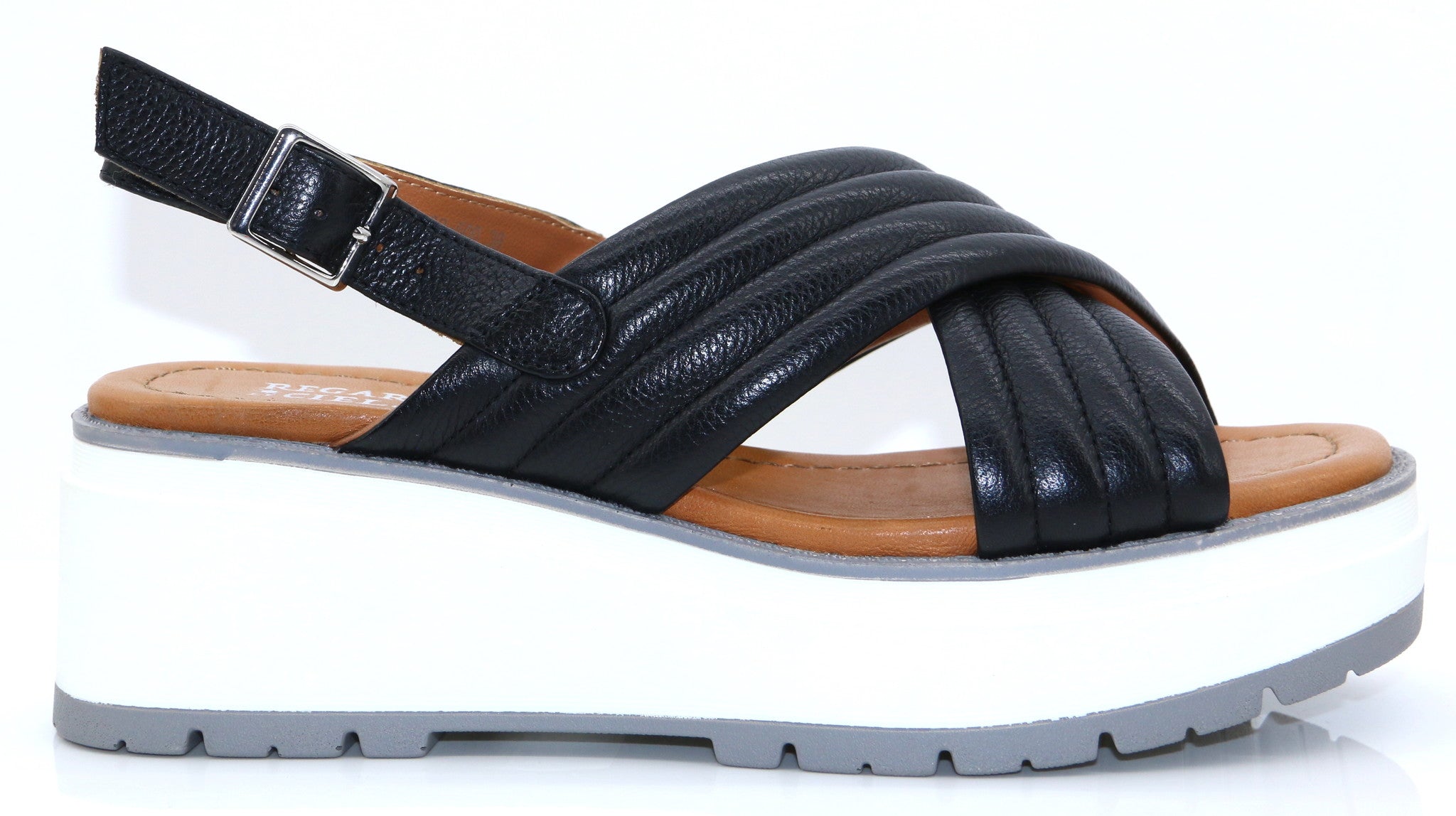 Ciel Black Leather Platform Sandal - Shop Now!