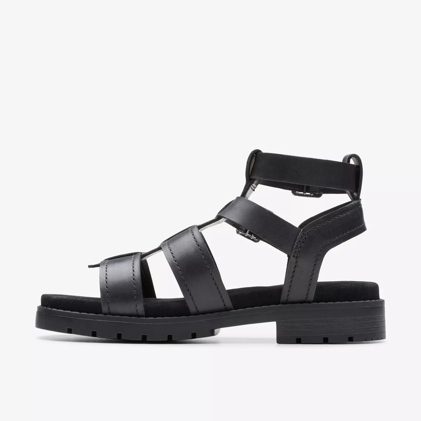 Clarks black leather sandals, Orinoco Cove.