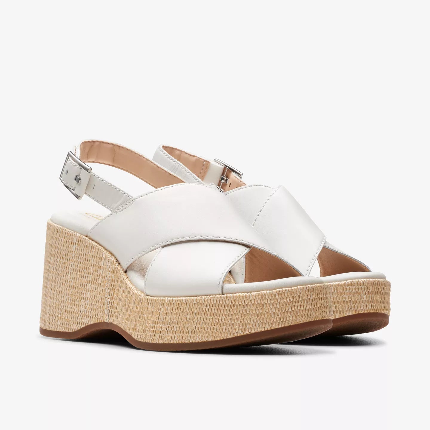 Clarks Manon Wish Off White Leather Wedge - Google SEO