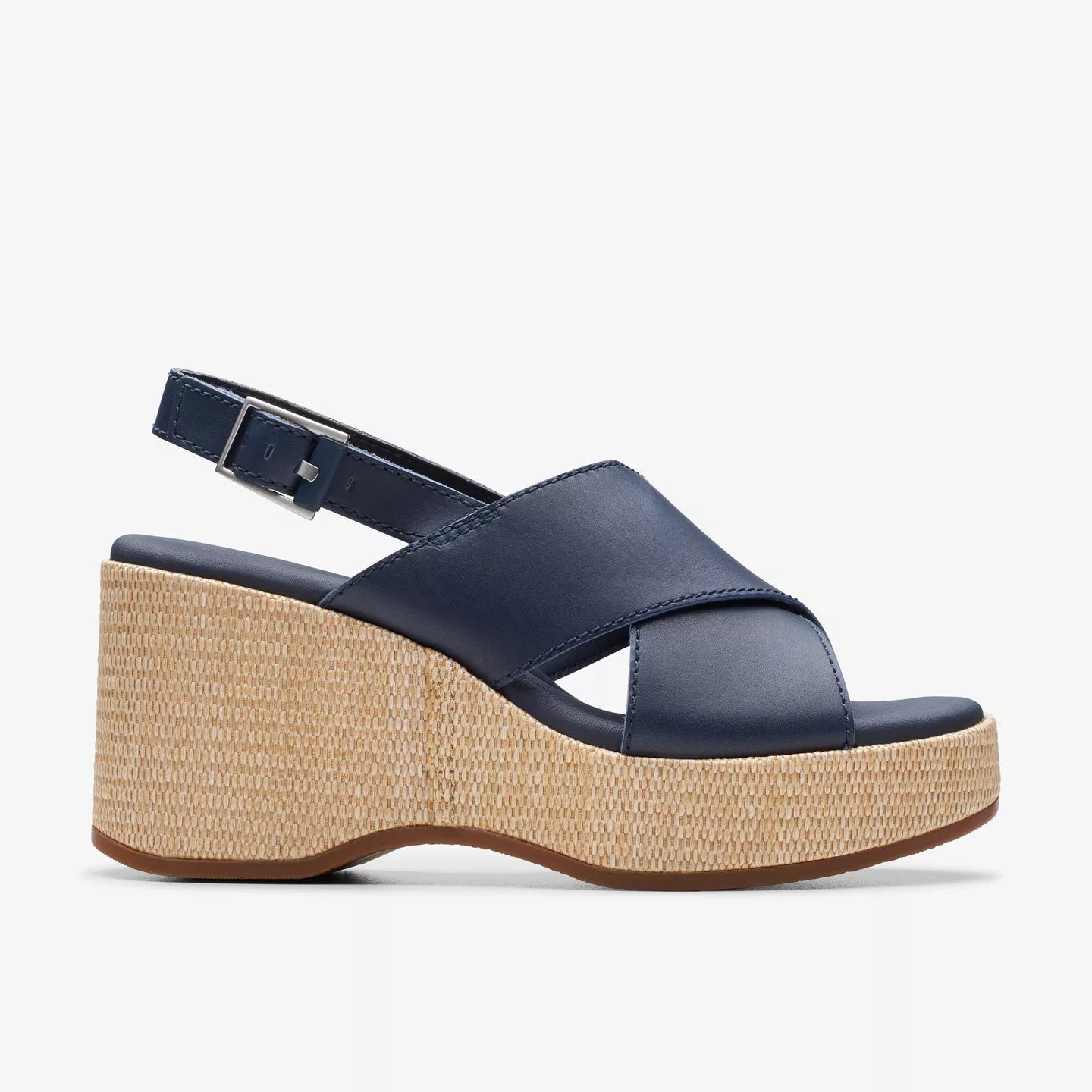 Clarks navy leather wedge- Manon Wish.