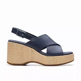 Clarks navy leather wedge- Manon Wish.