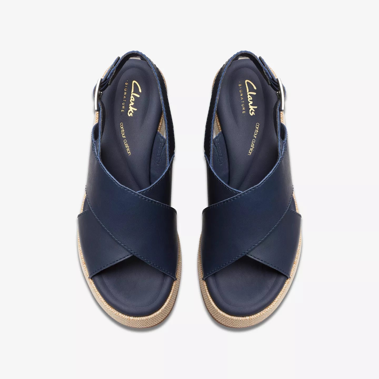 Clarks navy leather wedge- Manon Wish.