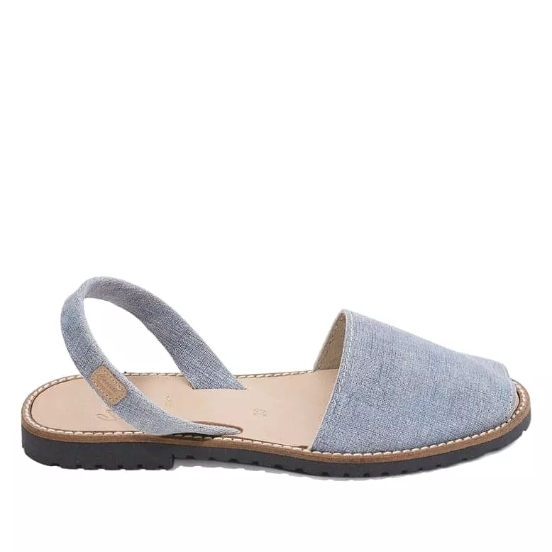 Classic Leather Menorcan Sandal Open Toe - Madona 1056 Denim