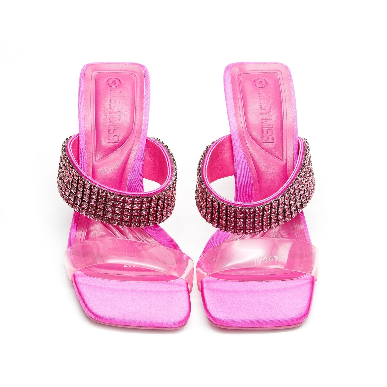 Classy Rhinestone Low Heel Sandals