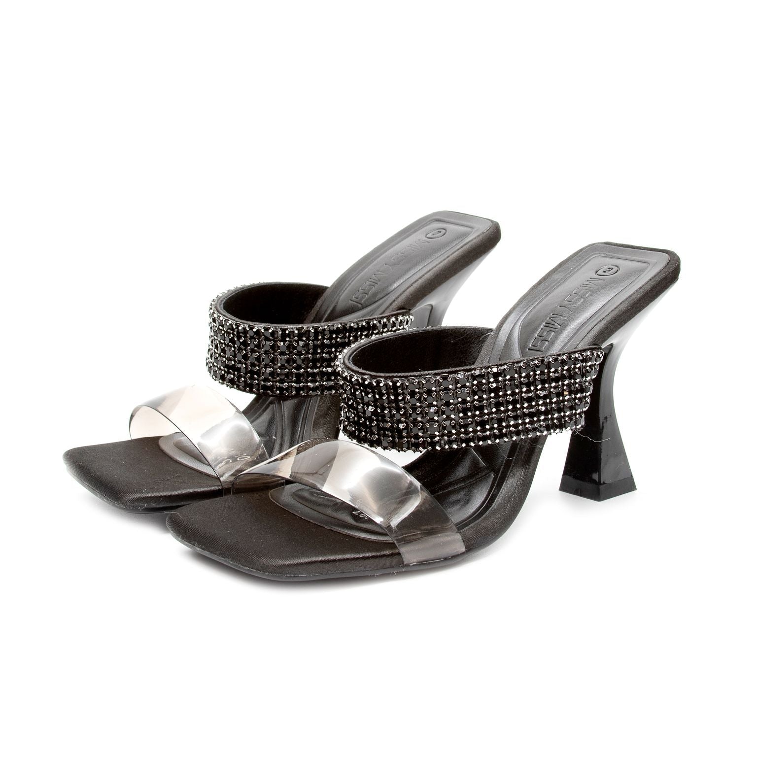 Classy Rhinestone Low Heel Sandals