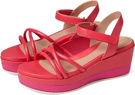 Cole Haan Geranium Leather Wedge Heel Sandals