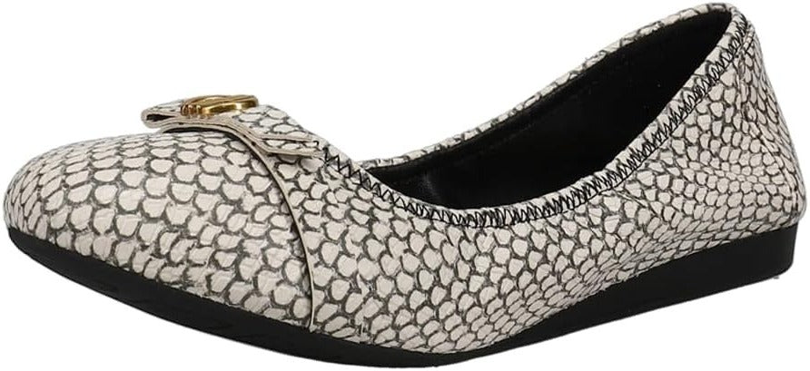 Cole Haan Tova Black White Snake Print Slip On Rounded Toe Classic Ballet Flats