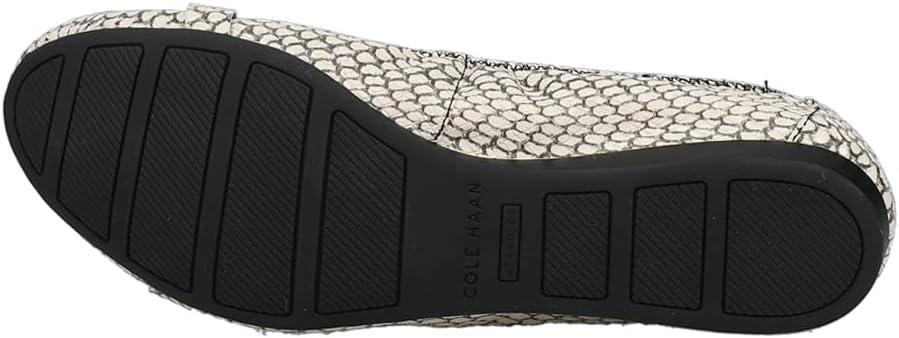 Cole Haan Tova Black White Snake Print Slip On Rounded Toe Classic Ballet Flats