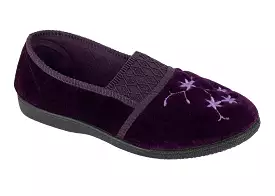 Comfortable Purple Joanna Ladies Bedroom Slippers Sizes 3-8 Women