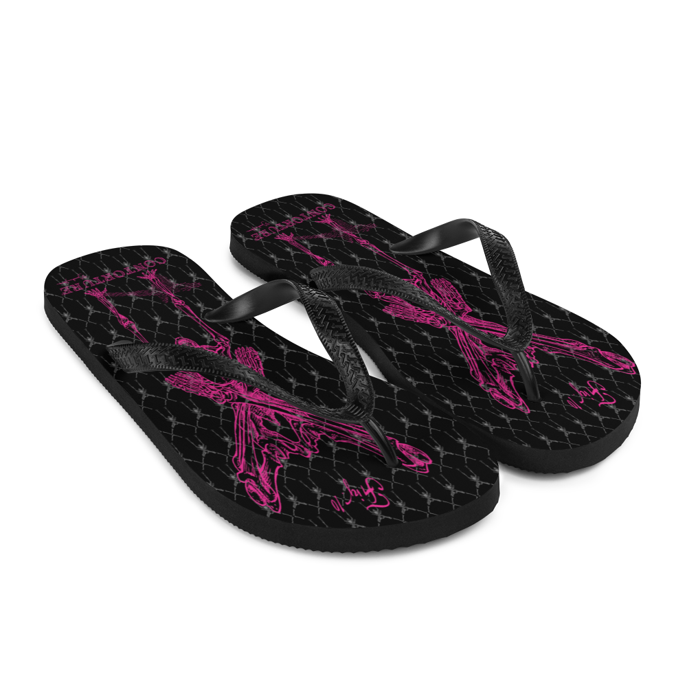 Contortion Flip-Flops: Neon Pink Contorture