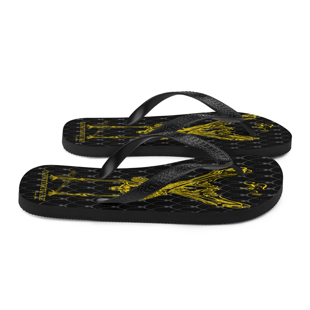 Contortion Flip-Flops: Solid Gold Contorture