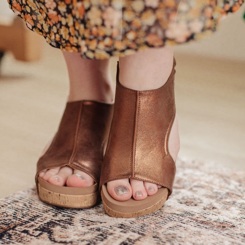 Corkey's Antique Bronze Wedge Sandals - Walk This Way