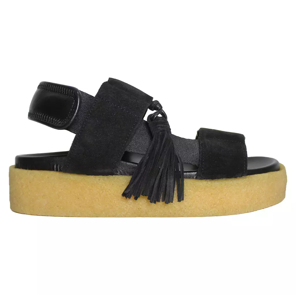 Crepe Suede Women's Platform Slingback Sandals