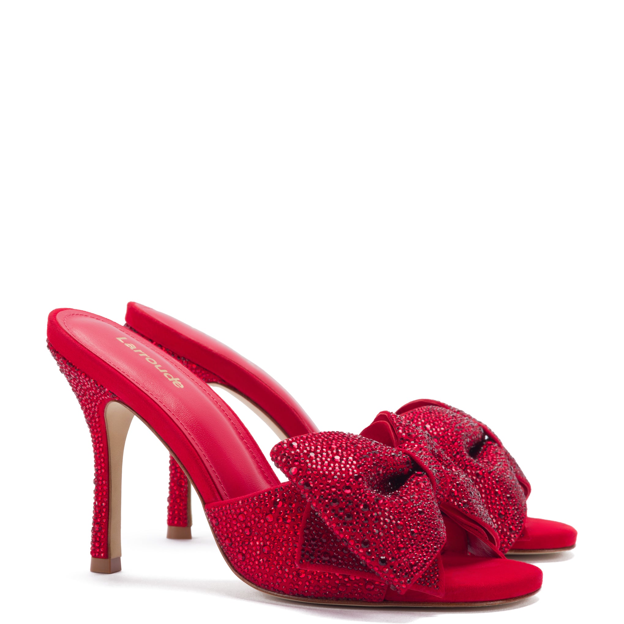 Crystal Scarlet Suede Mule